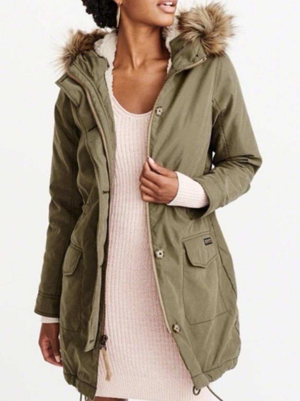 Abercrombie & Fitch Ultra Parka Jacket Olive Green